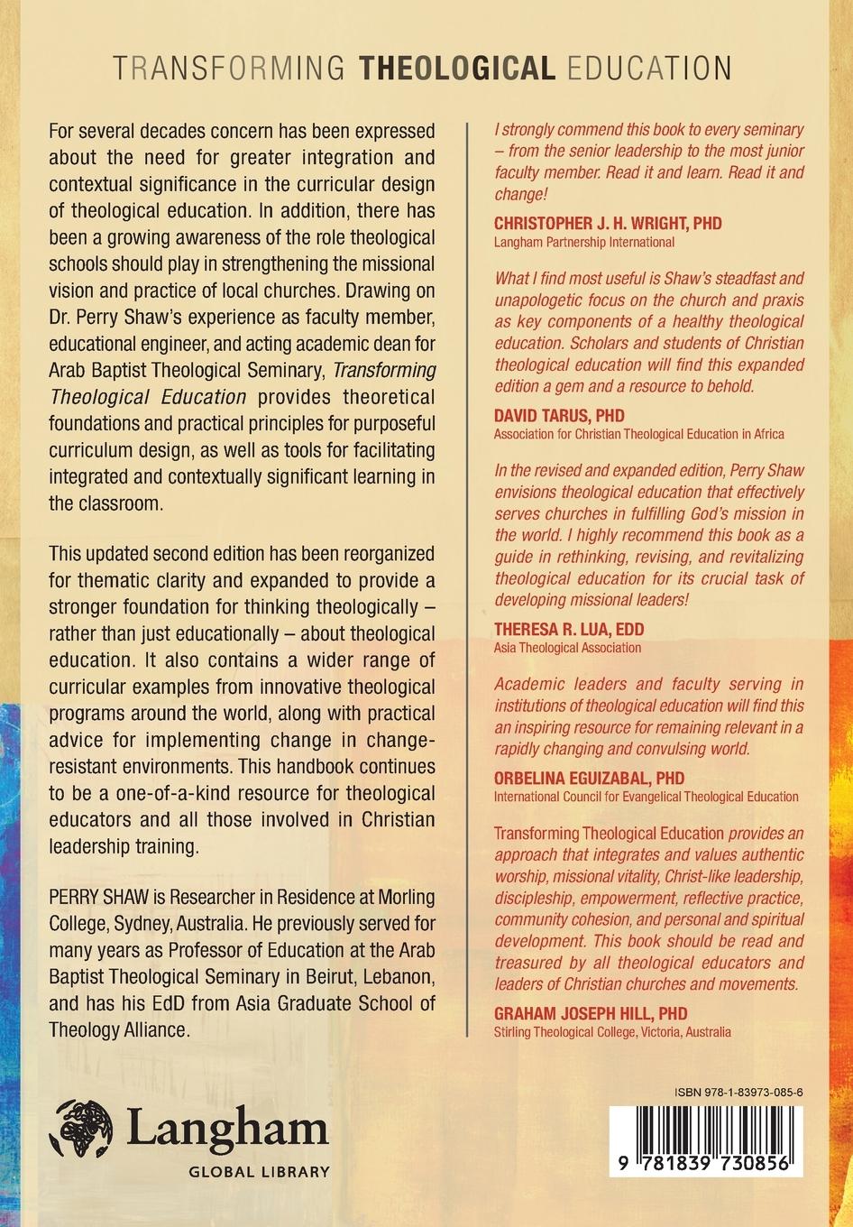 Rückseitencover Transforming Theological Education, 2nd Edition