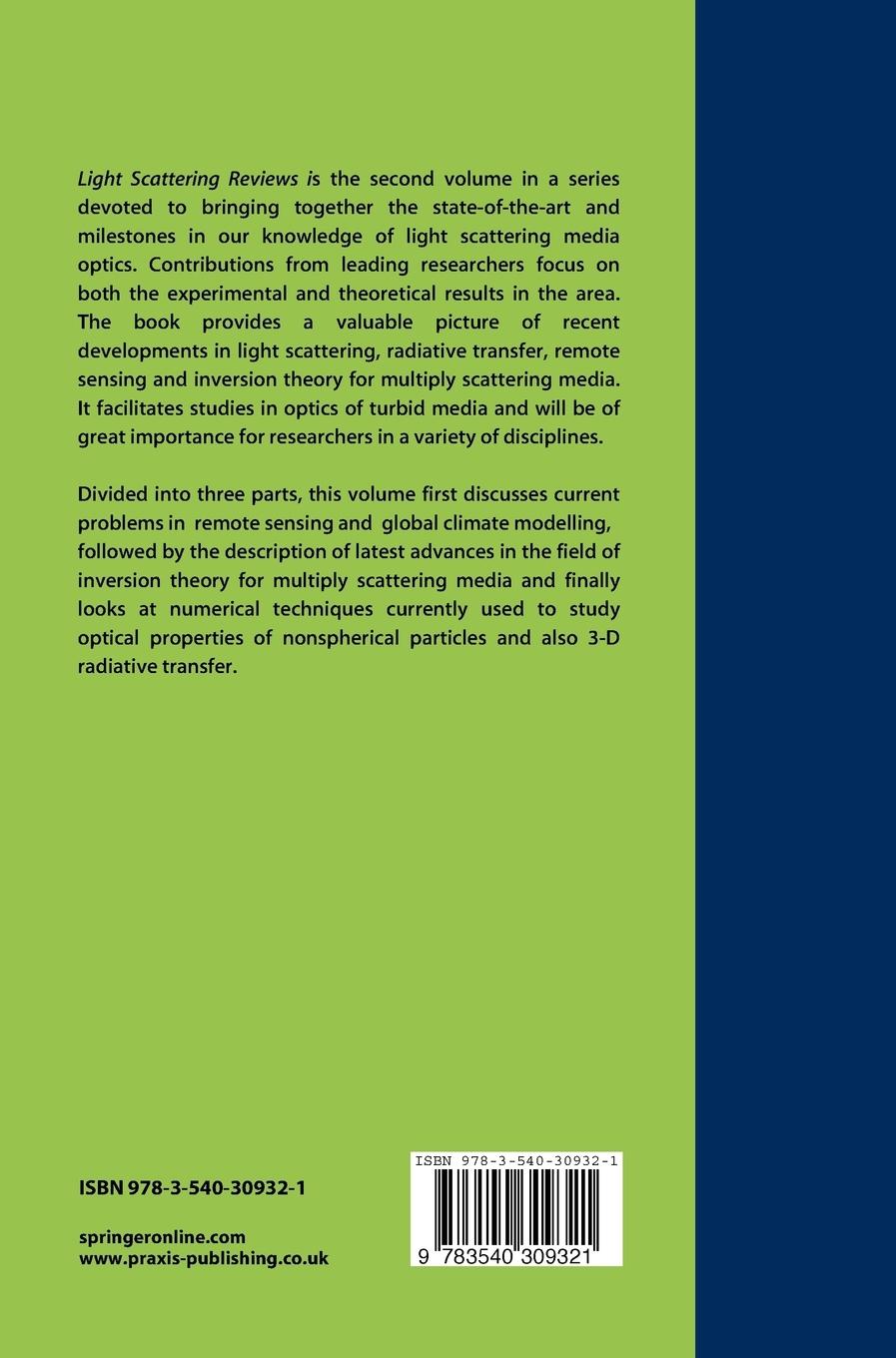 Rückseitencover Light Scattering Reviews 2