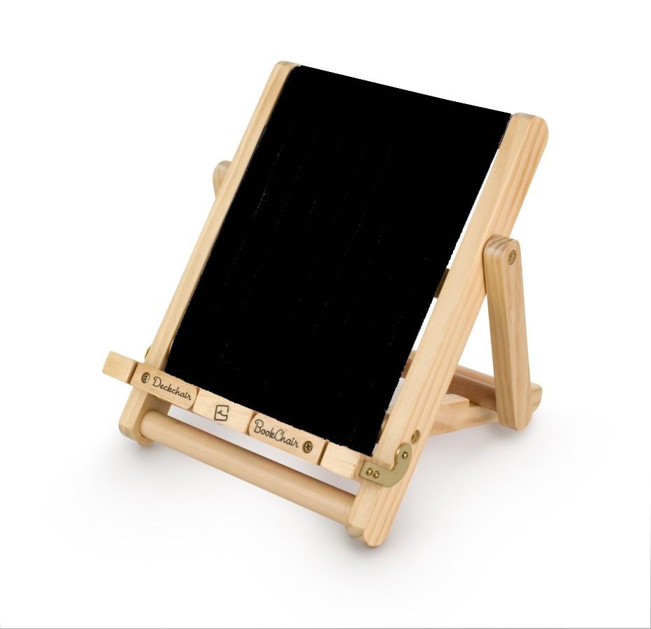 Vorderes Coverbild Bookchair (Medium) - Schwarz - Buchständer aus Holz - Leseständer - Für Bücher, E-Reader und Tablets - Lesehilfe - Tablethalter - freihändig Lesen - Geschenk für Leser & Buchliebhaber