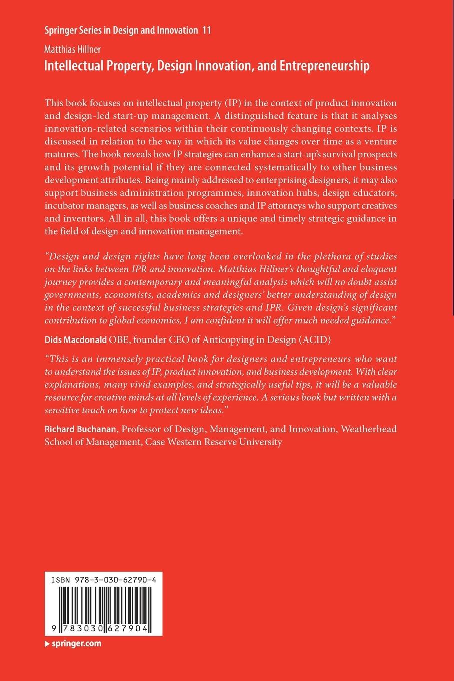 Rückseitencover Intellectual Property, Design Innovation, and Entrepreneurship