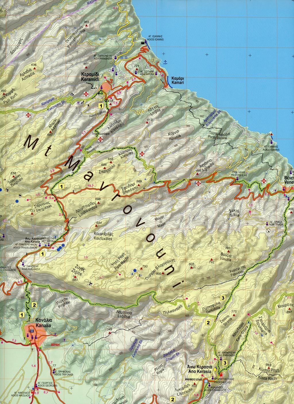 Beispielinhalt (Bild) Mt Pilio - Mt Mavrovouni 1 : 45 000