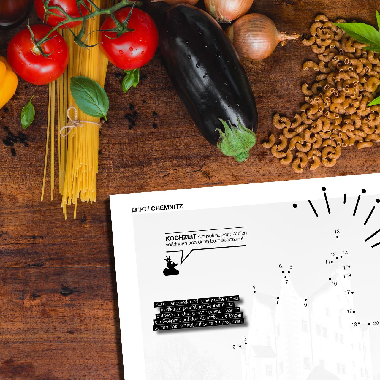 Beispielinhalt (Bild) Koch mich! Chemnitz - Das Kochbuch. 7 x 7 köstliche Rezepte aus der Kulturhauptstadt 2025