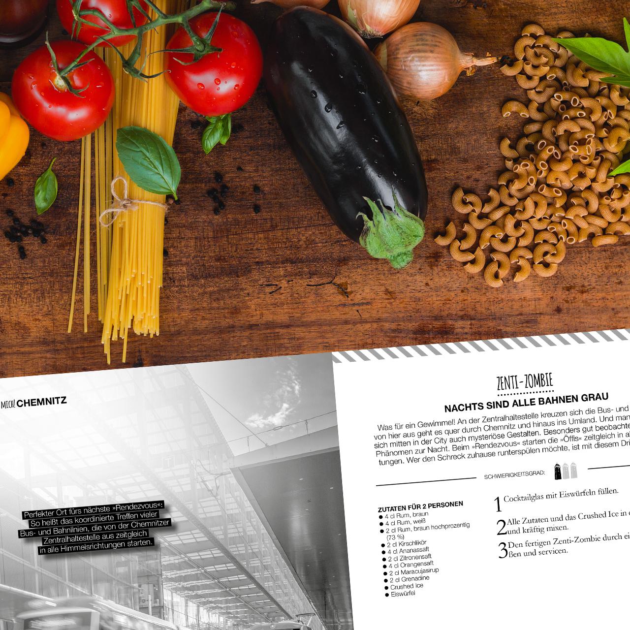 Beispielinhalt (Bild) Koch mich! Chemnitz - Das Kochbuch. 7 x 7 köstliche Rezepte aus der Kulturhauptstadt 2025