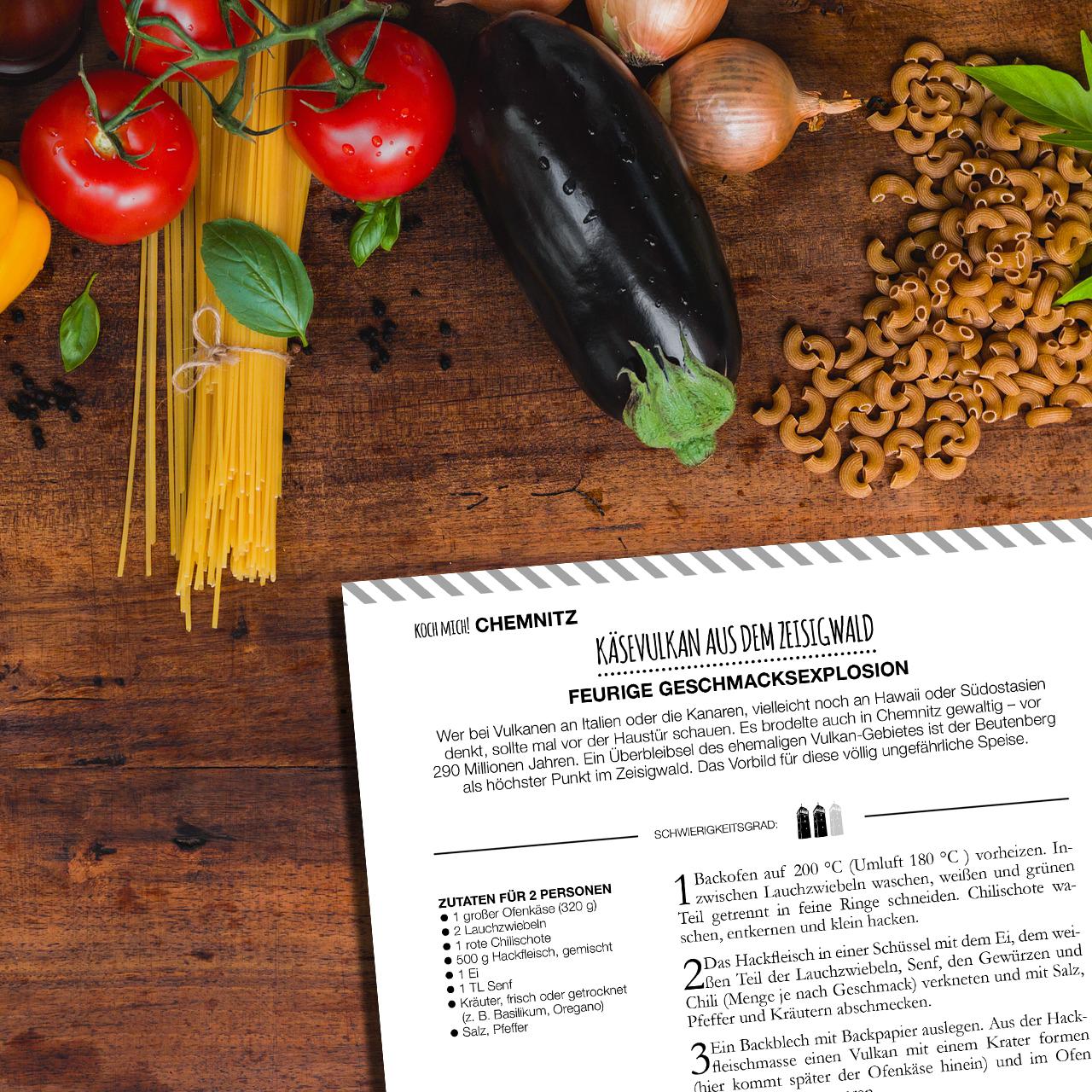 Beispielinhalt (Bild) Koch mich! Chemnitz - Das Kochbuch. 7 x 7 köstliche Rezepte aus der Kulturhauptstadt 2025