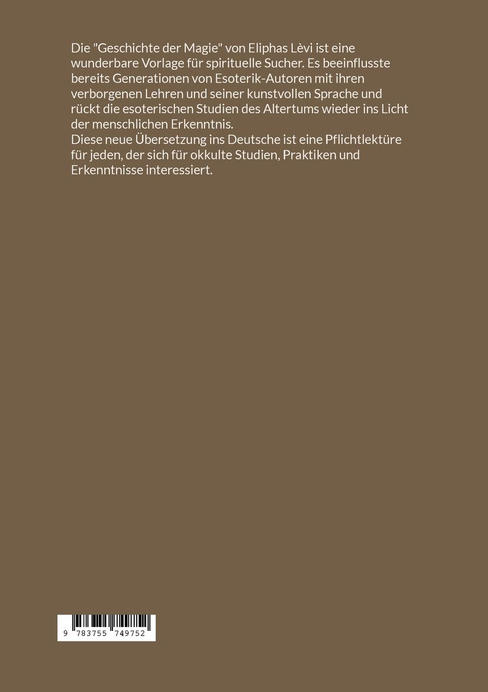 Rückseitencover Geschichte der Magie