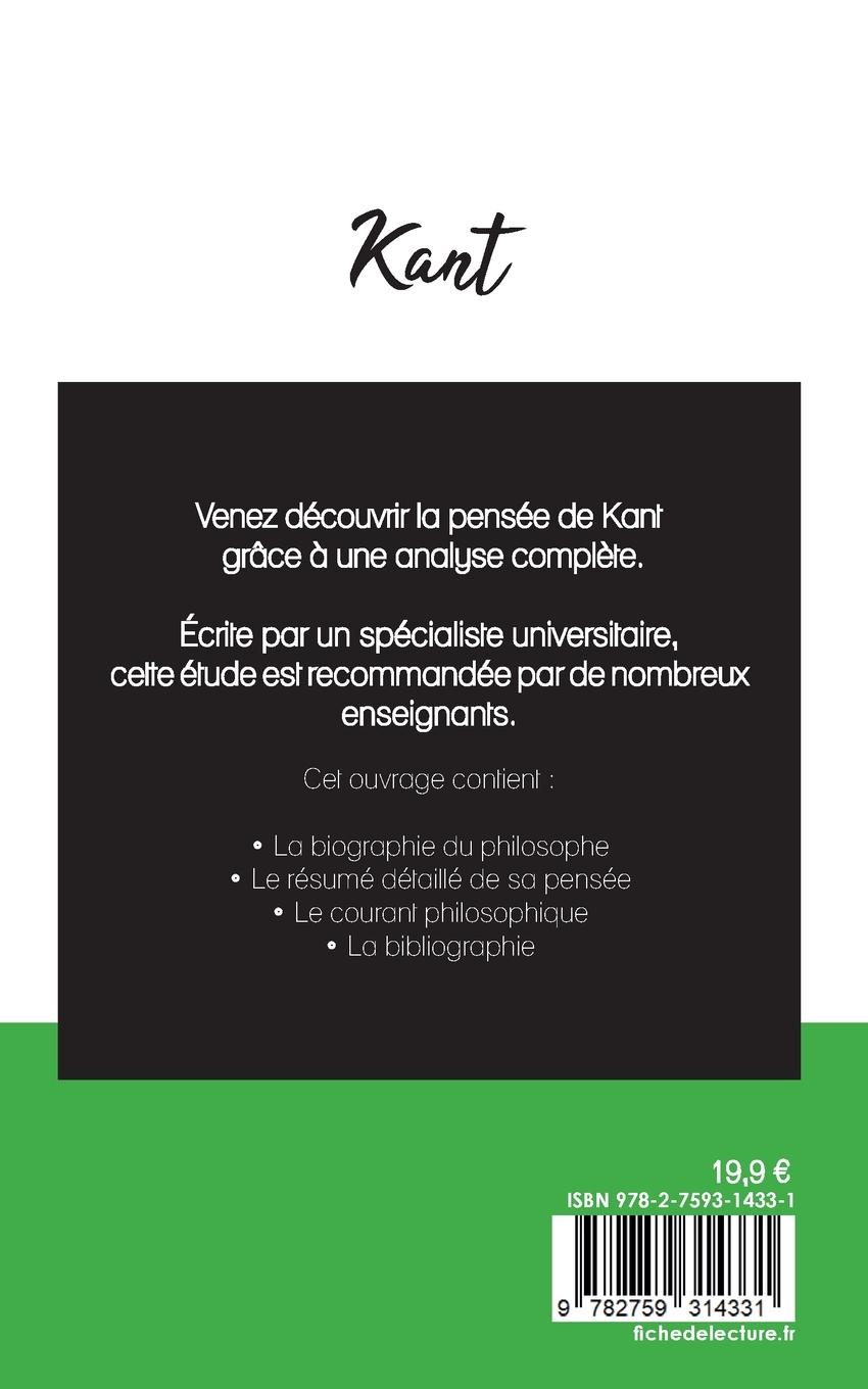 Rückseitencover Emmanuel Kant (étude et analyse complète de sa pensée)