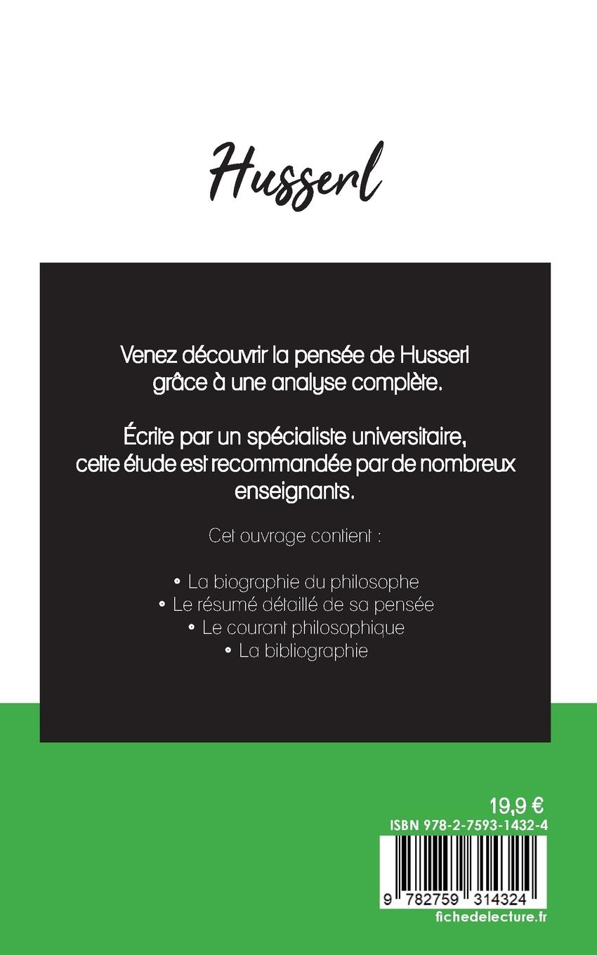 Rückseitencover Husserl (étude et analyse complète de sa pensée)