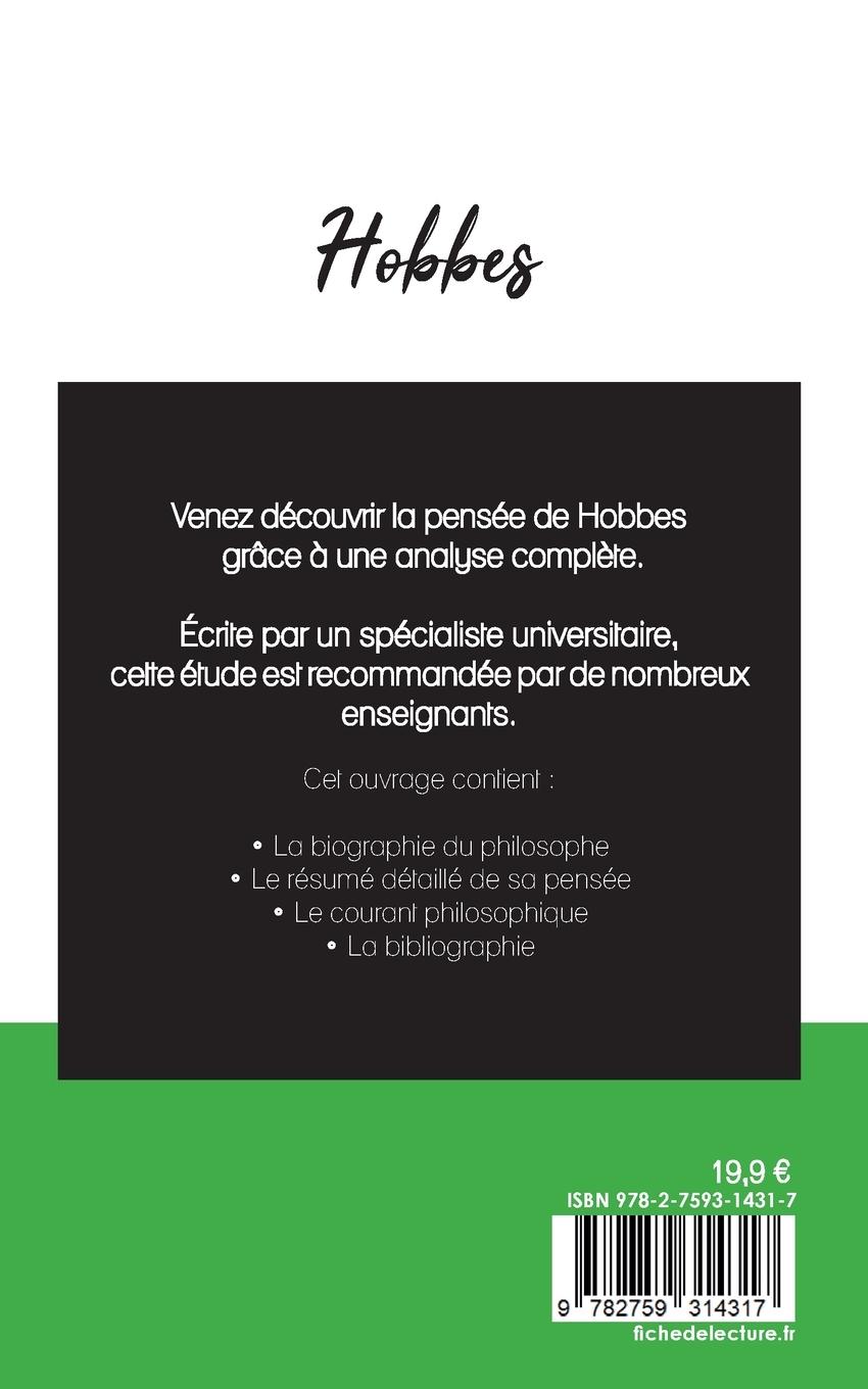 Rückseitencover Hobbes (étude et analyse complète de sa pensée)