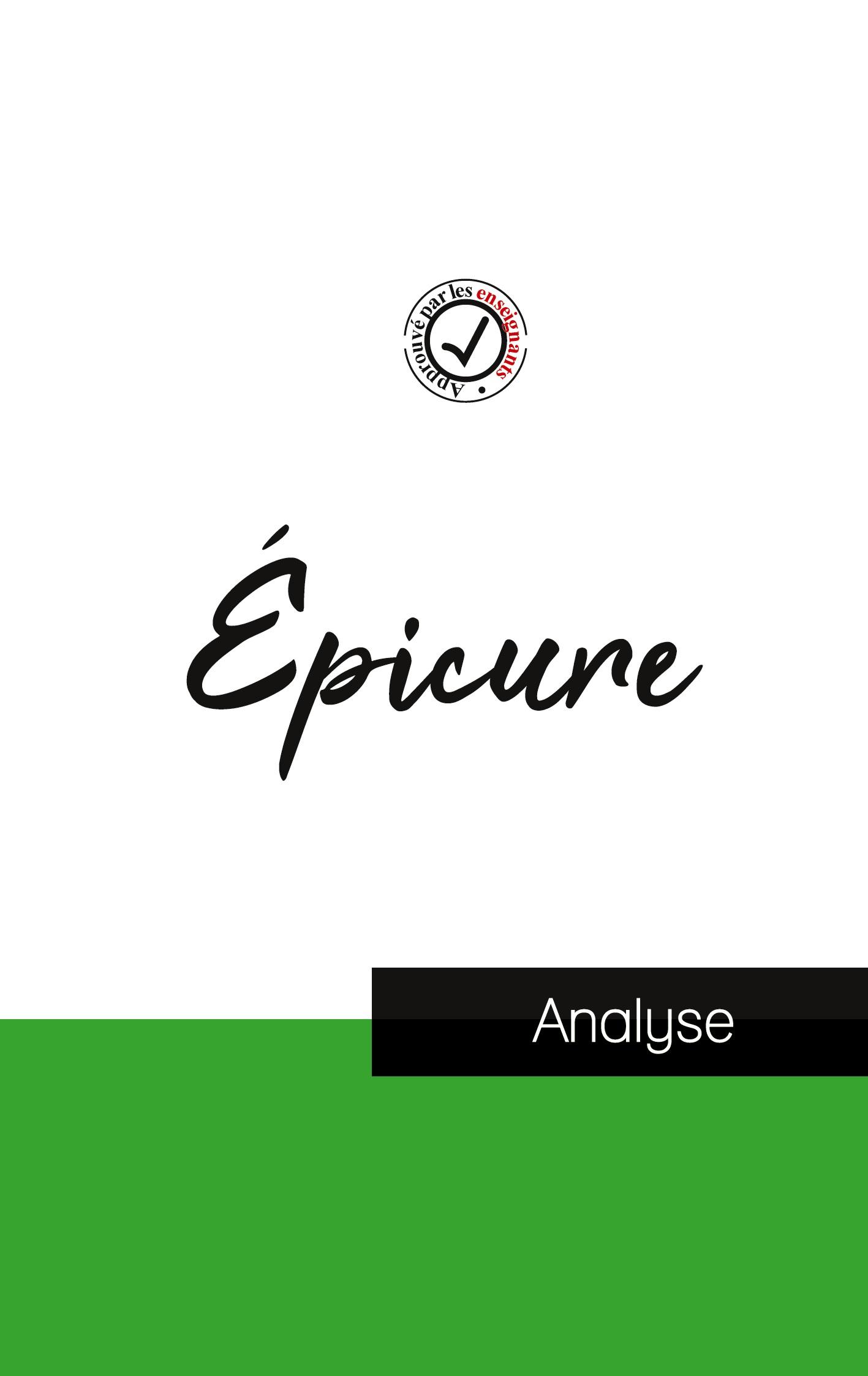 Vorderes Coverbild Épicure (étude et analyse complète de sa pensée)