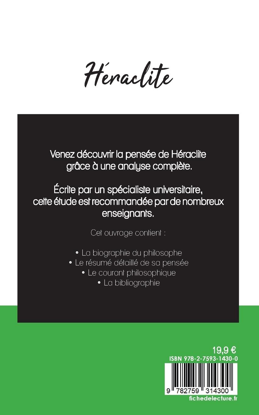 Rückseitencover Héraclite (étude et analyse complète de sa pensée)