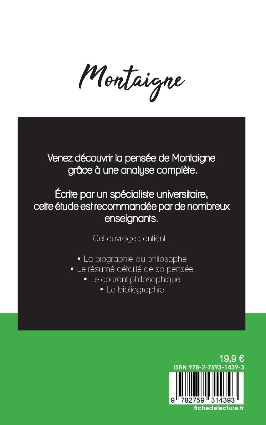 Rückseitencover Montaigne (étude et analyse complète de sa pensée)