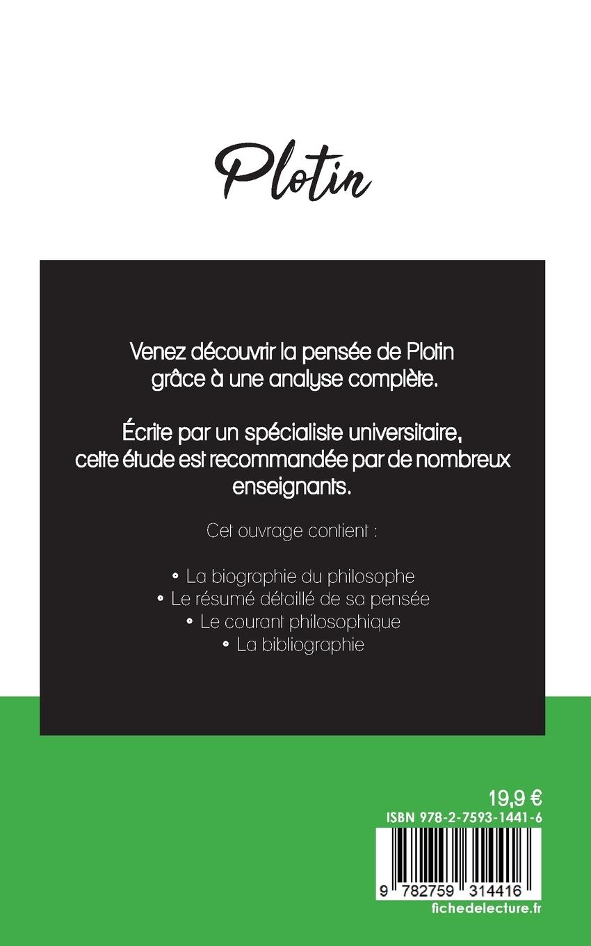 Rückseitencover Plotin (étude et analyse complète de sa pensée)