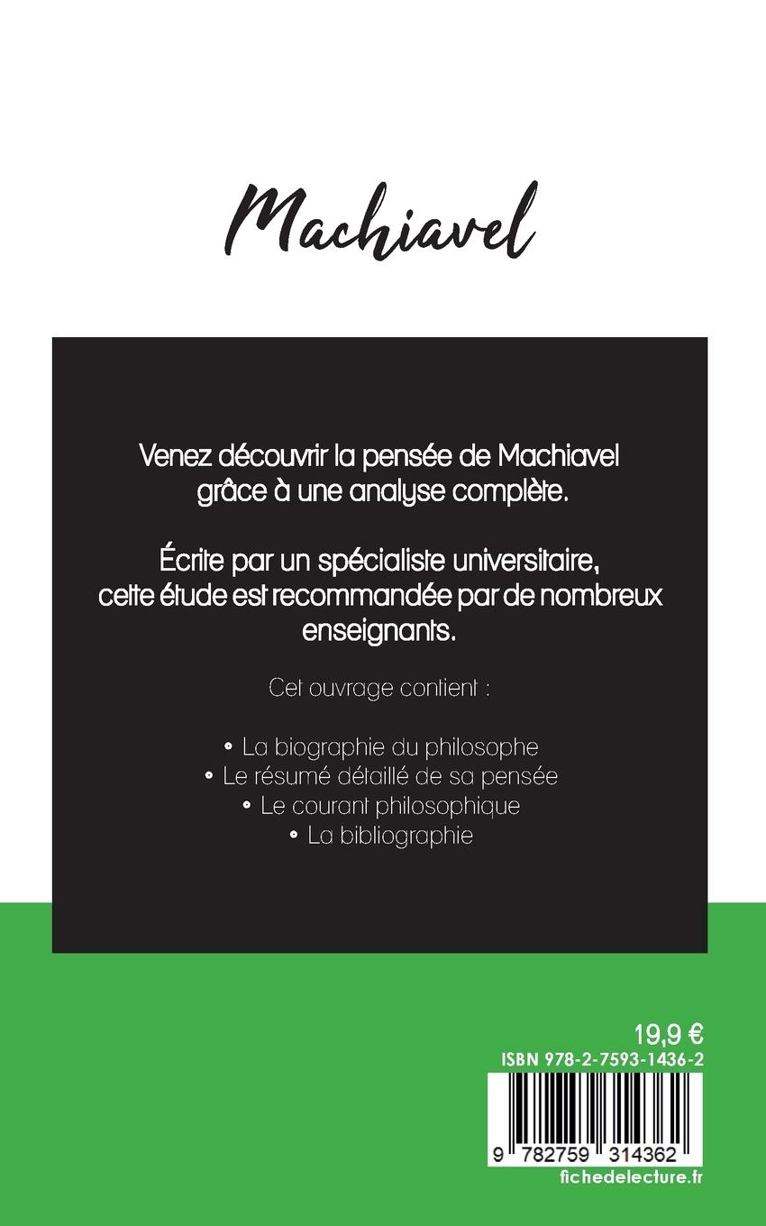 Rückseitencover Machiavel (étude et analyse complète de sa pensée)