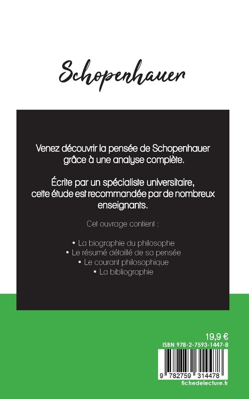 Rückseitencover Schopenhauer (étude et analyse complète de sa pensée)