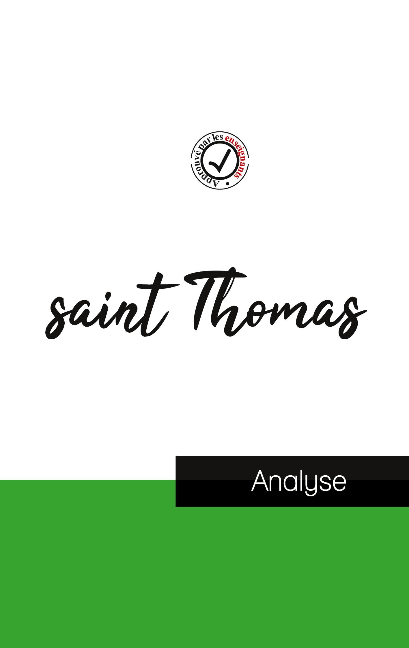Vorderes Coverbild saint Thomas (étude et analyse complète de sa pensée)