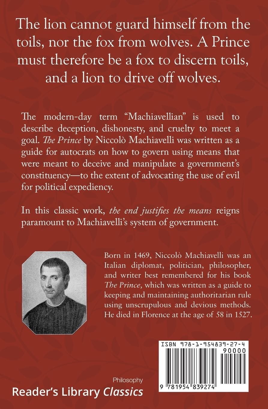 Rückseitencover The Prince (Reader's Library Classics)