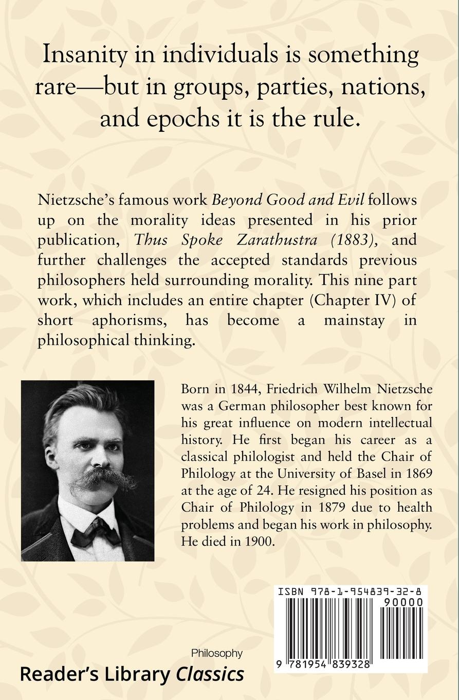 Rückseitencover Beyond Good and Evil - Prelude to a Philosophy of the Future (Reader's Library Classics)