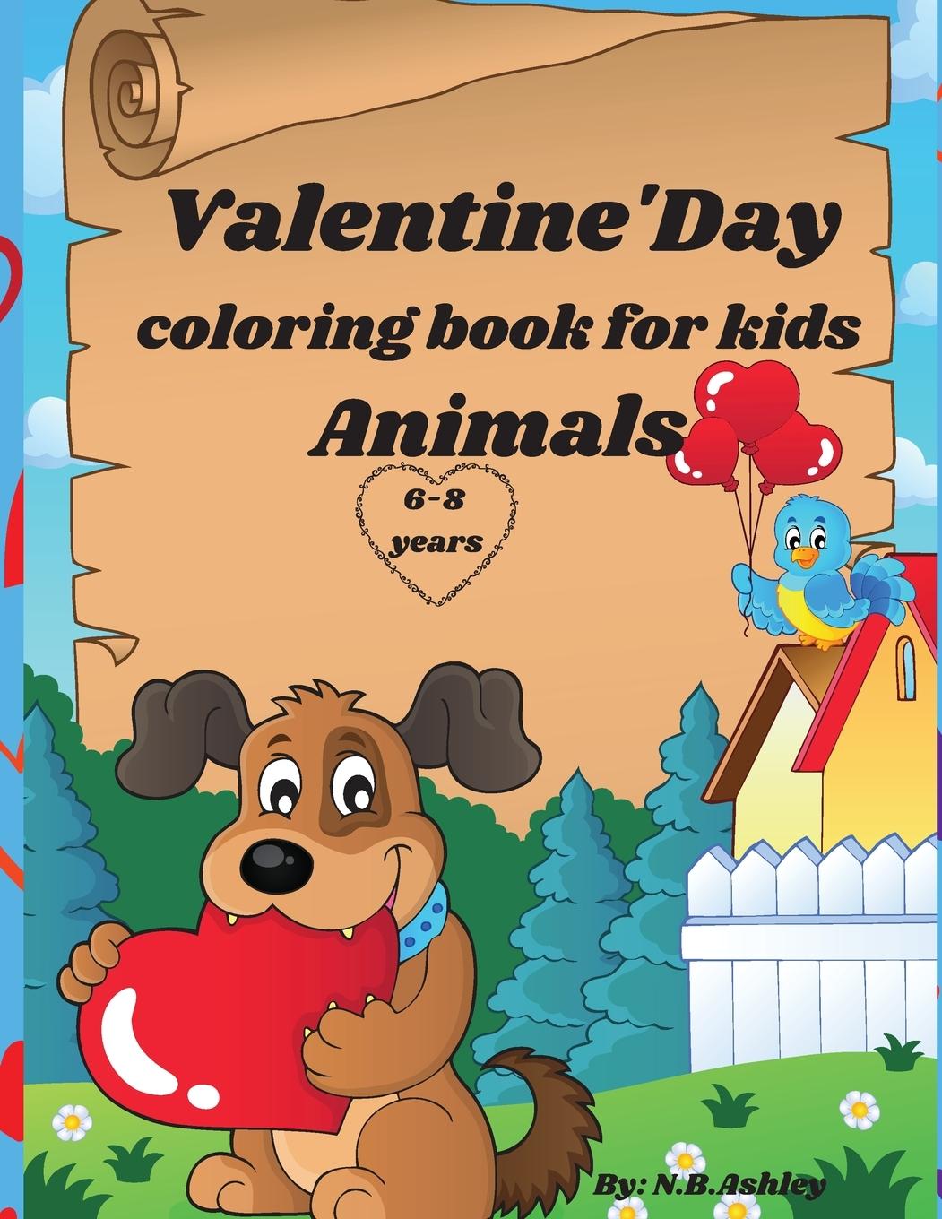 Vorderes Coverbild Valentine's day colorink book for kids animals