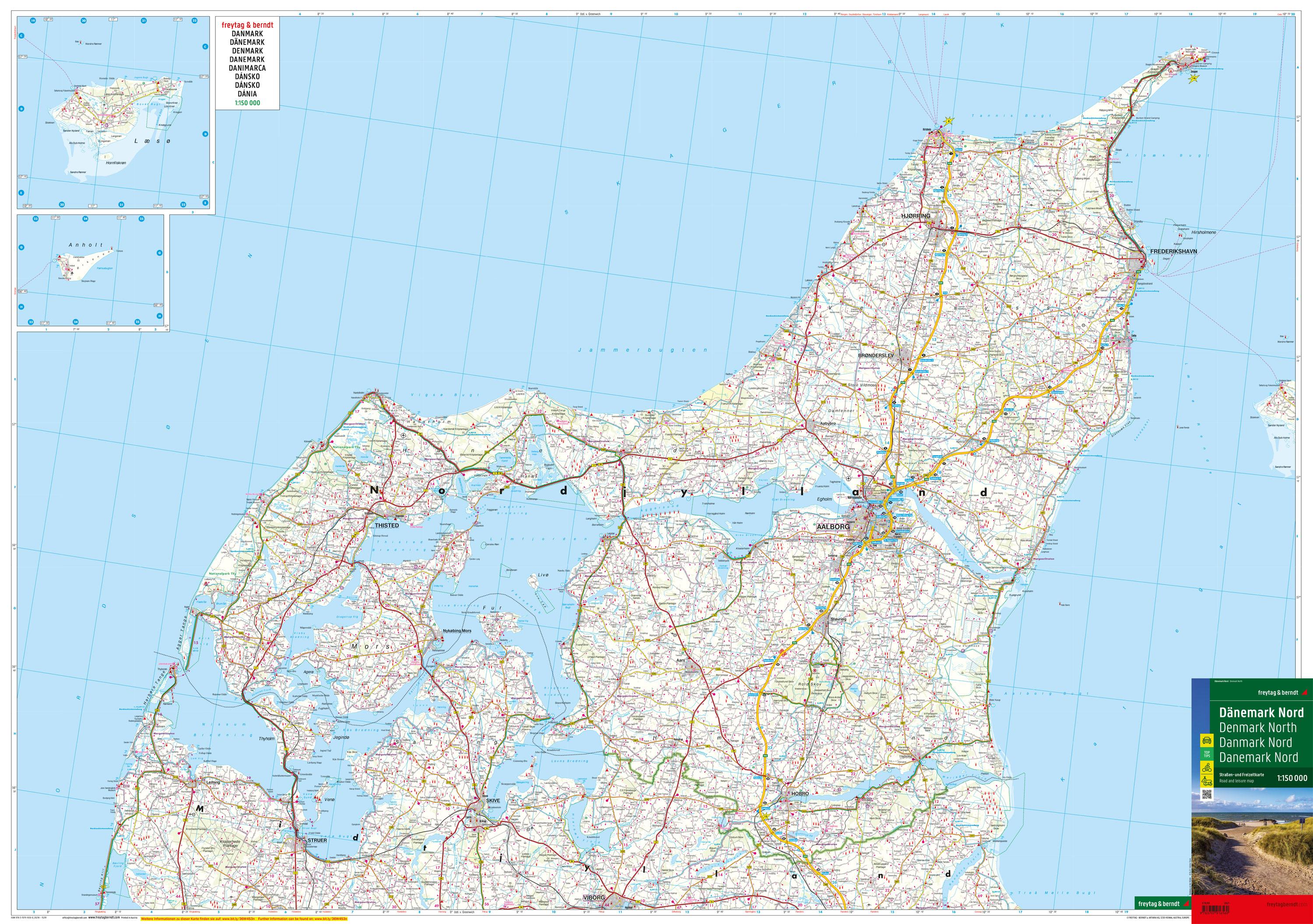 Beispielinhalt (Bild) Dänemark Nord und Süd, Straßenkarten-Set 1:150.000, freytag & berndt