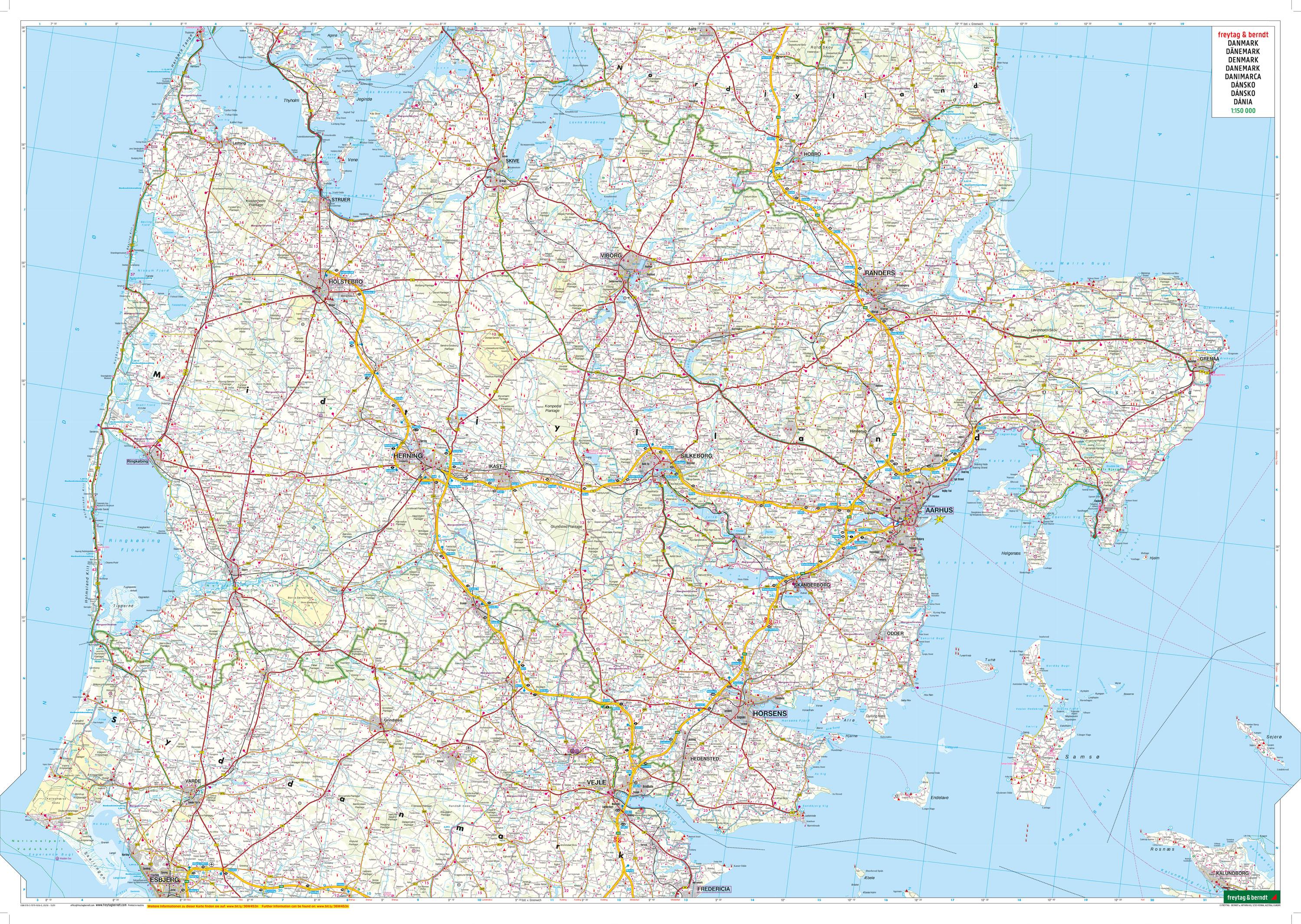 Beispielinhalt (Bild) Dänemark Nord und Süd, Straßenkarten-Set 1:150.000, freytag & berndt