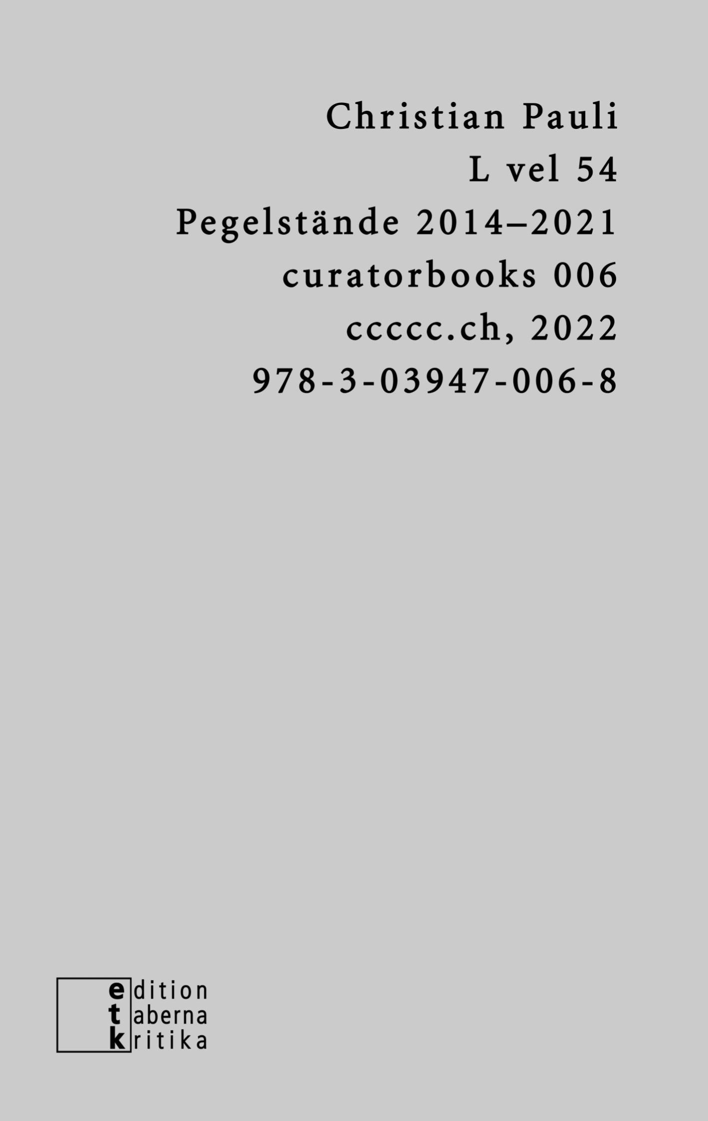 Vorderes Coverbild L vel 54