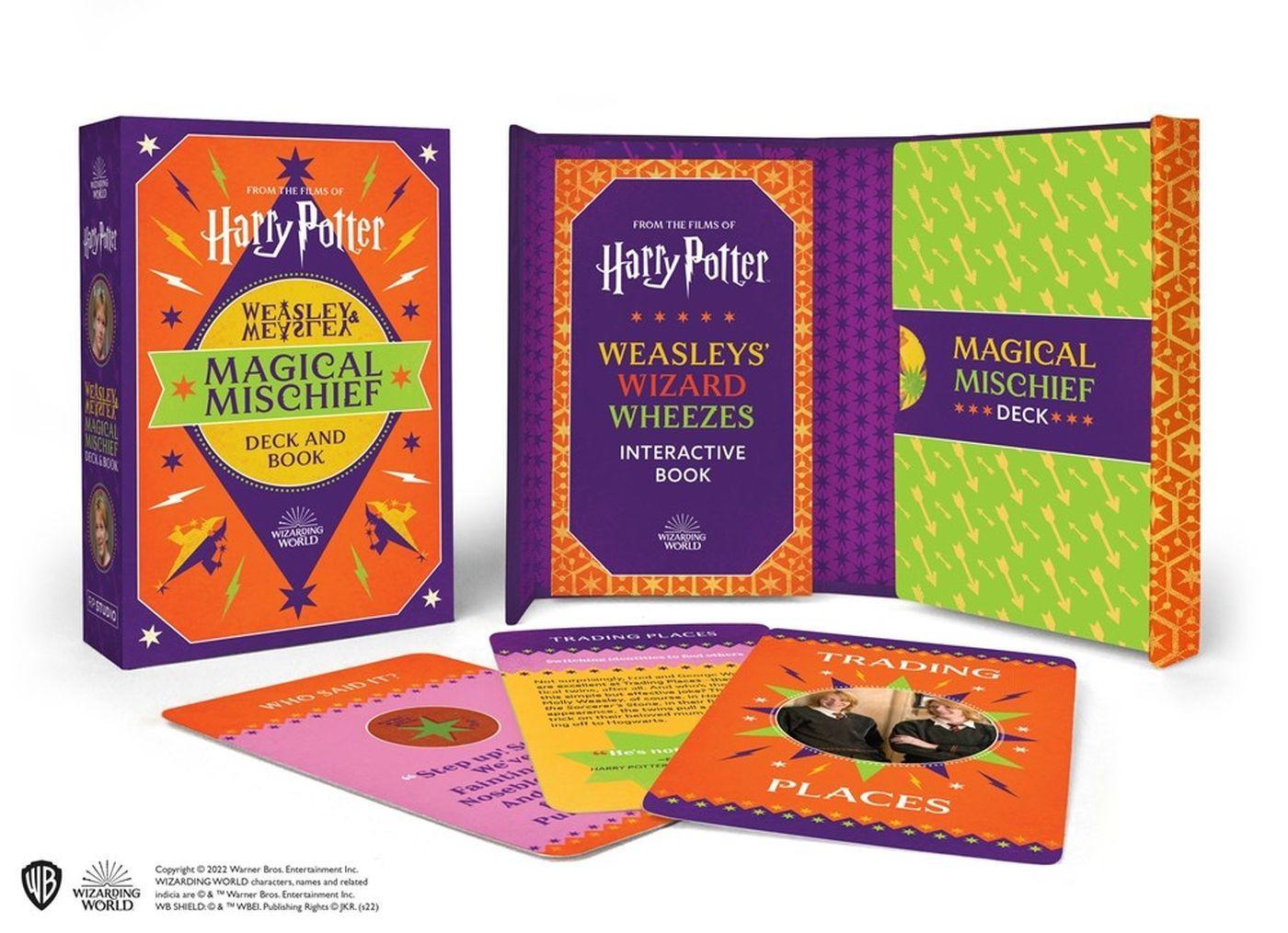 Vorderes Coverbild Harry Potter Weasley & Weasley Magical Mischief Deck and Book
