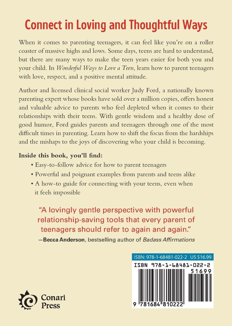 Rückseitencover Wonderful Ways to Love a Teen