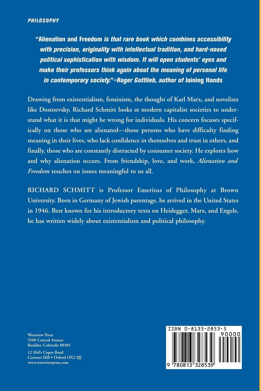 Rückseitencover Alienation And Freedom