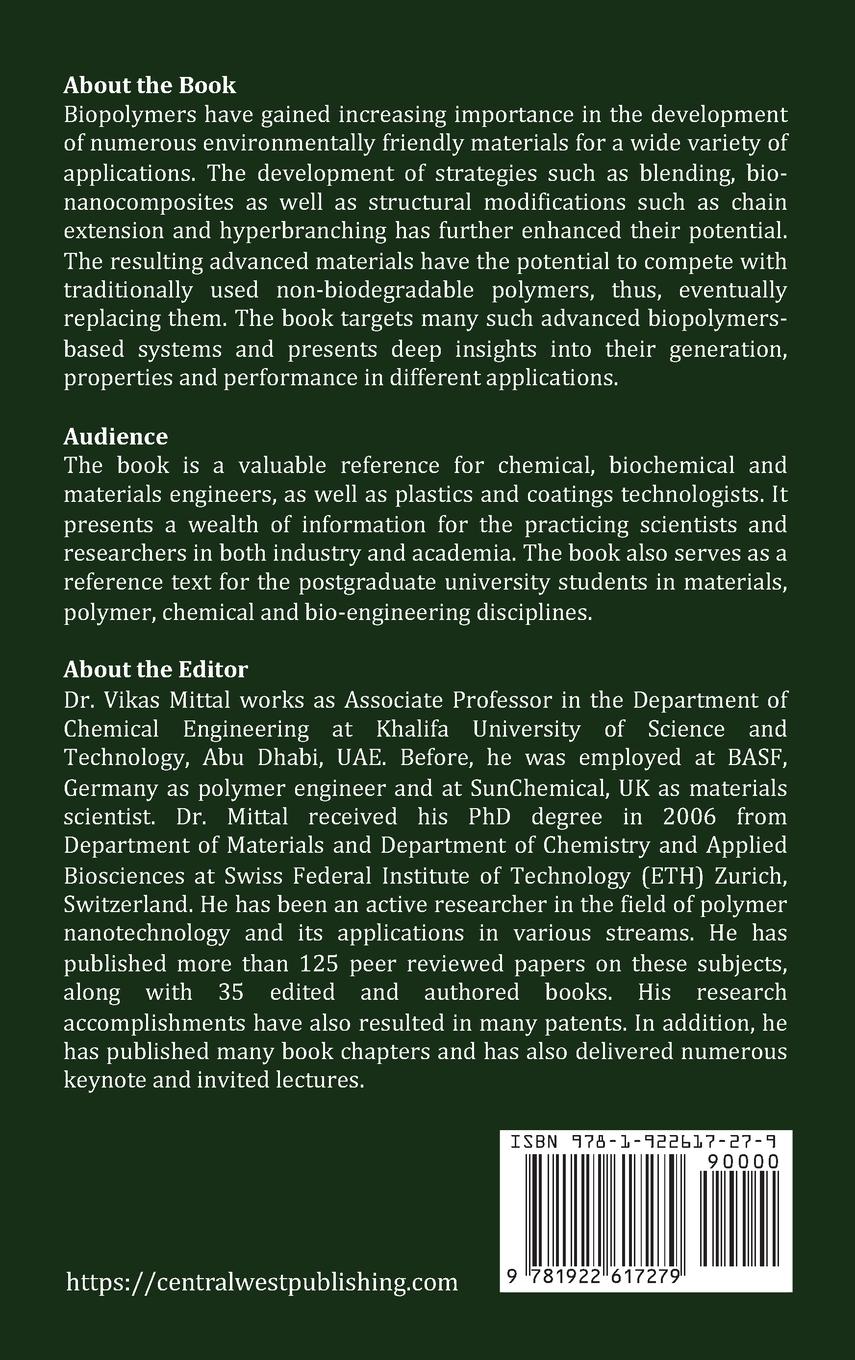 Rückseitencover Biopolymers Based Advanced Materials (Volume 2)