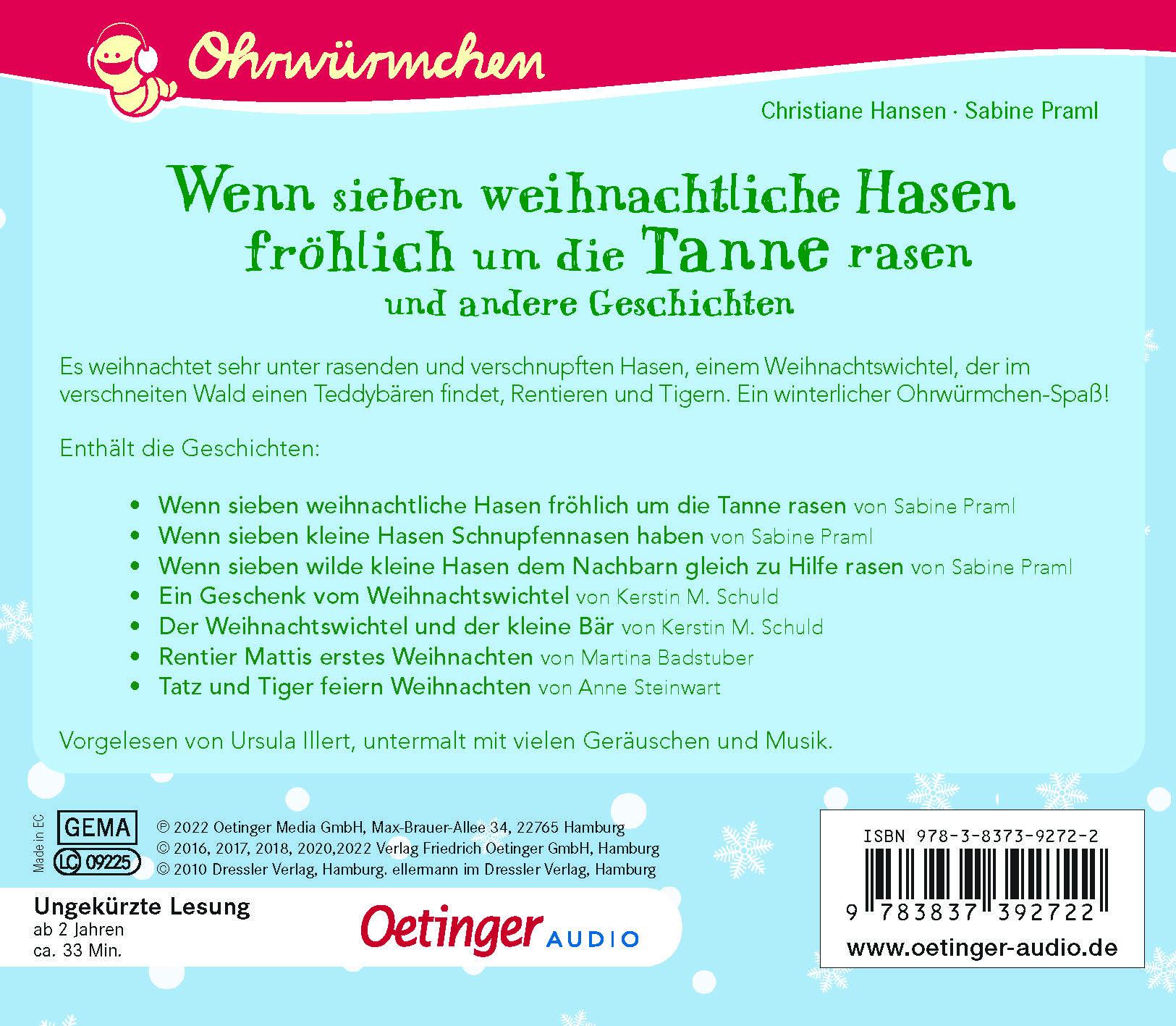 Rückseitencover Wenn sieben weihnachtliche Hasen fröhlich um die Tanne rasen und andere Geschichten