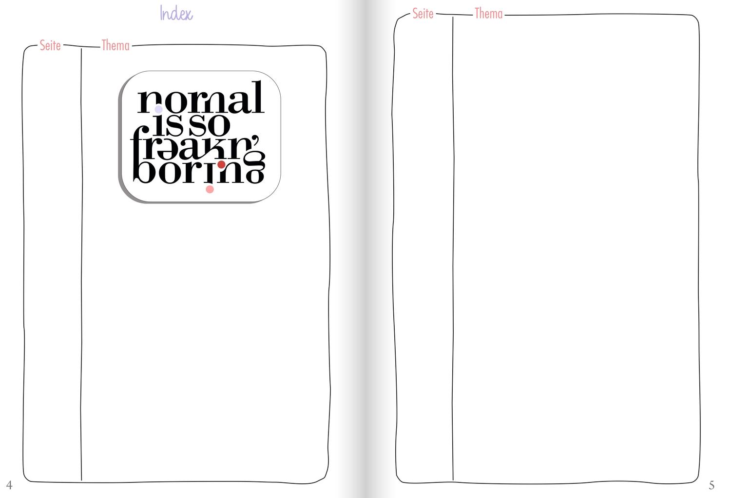 Beispielinhalt (Bild) I fell in love with this journal