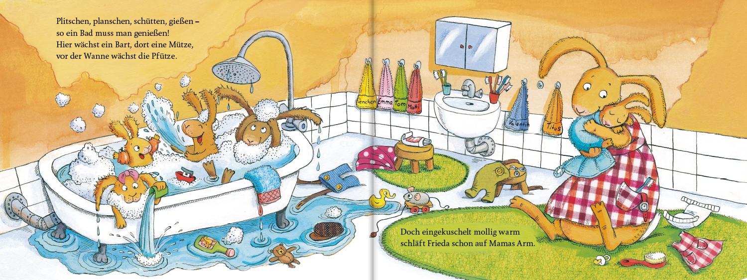 Beispielinhalt (Bild) Wenn sieben kleine Hasen durch lustige Geschichten rasen