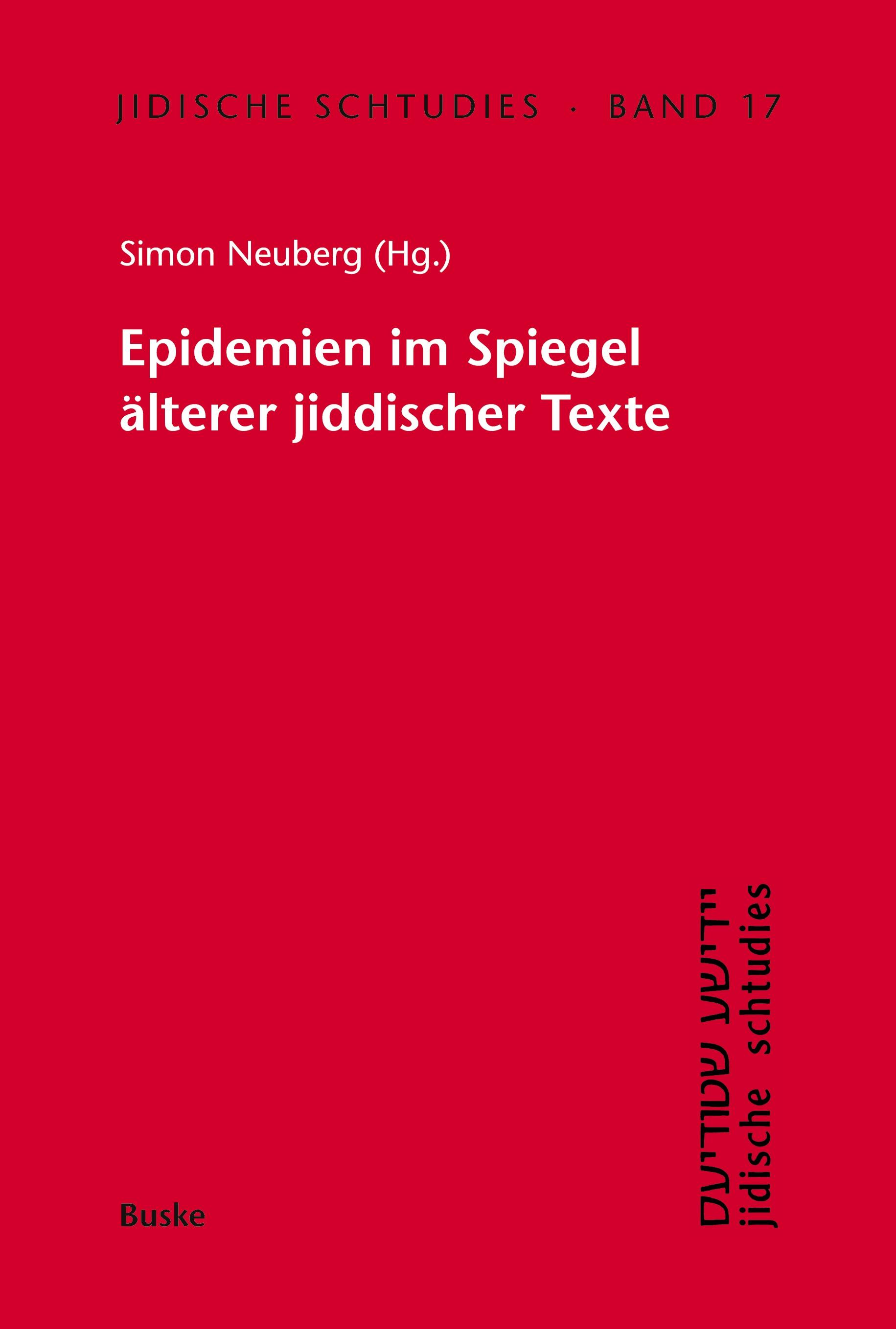 Vorderes Coverbild Epidemien im Spiegel älterer jiddischer Texte