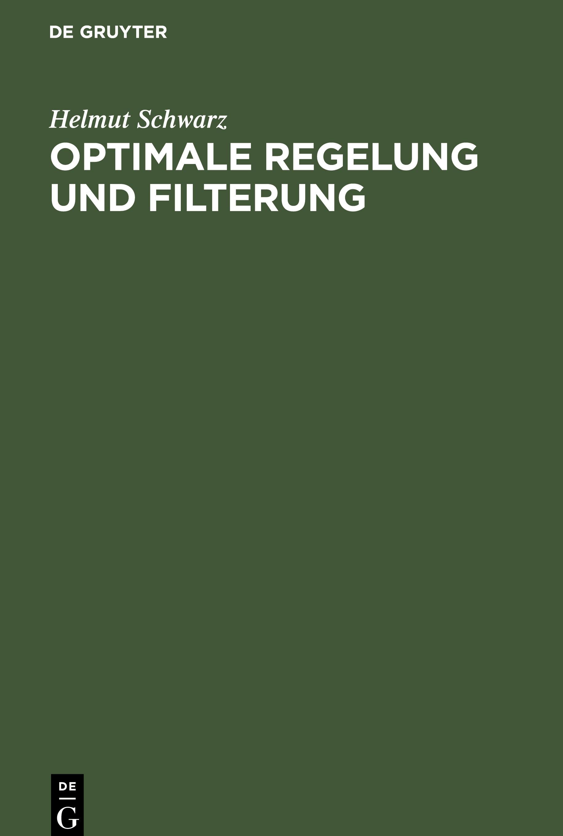 Vorderes Coverbild Optimale Regelung und Filterung