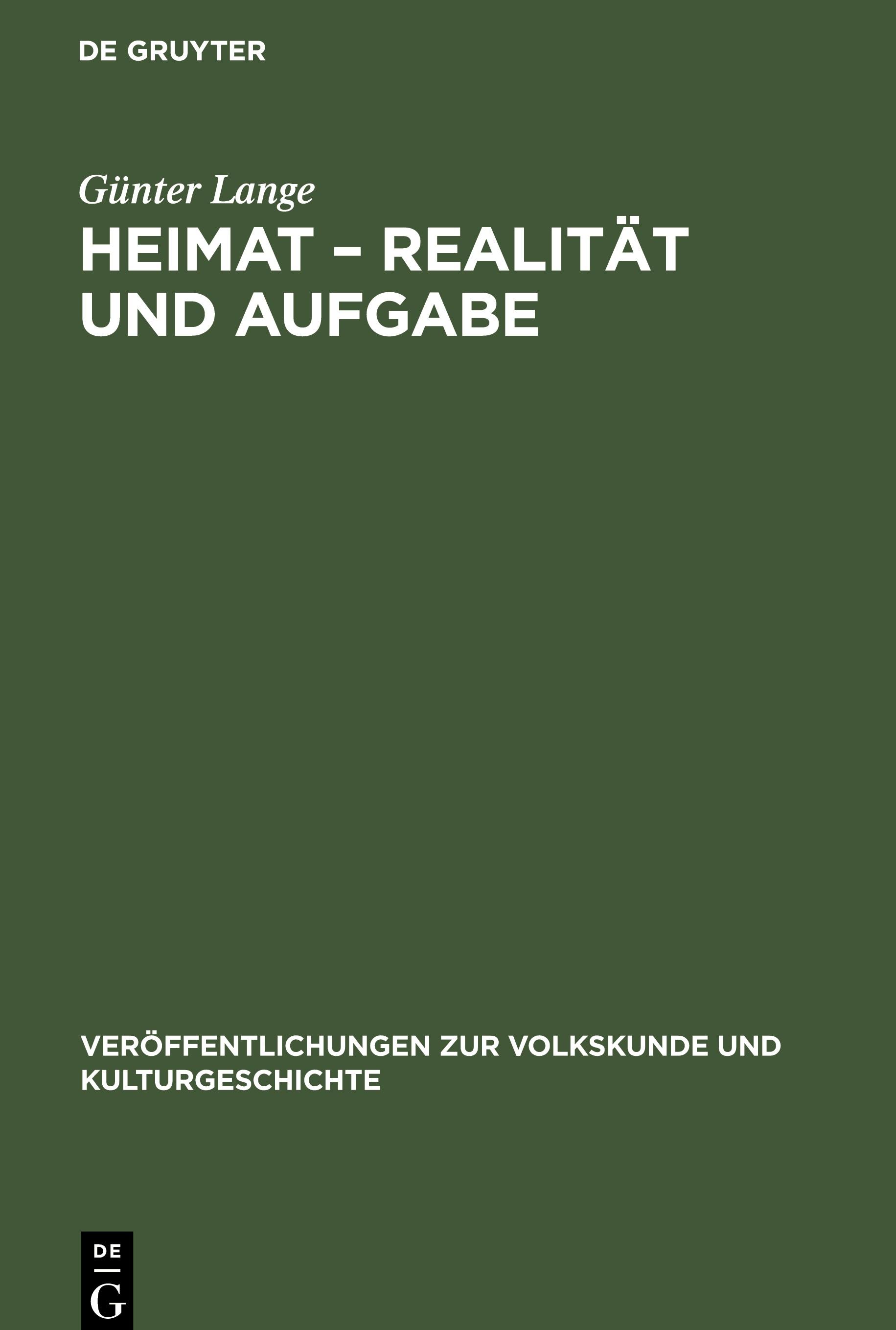 Vorderes Coverbild Heimat - Realität und Aufgabe