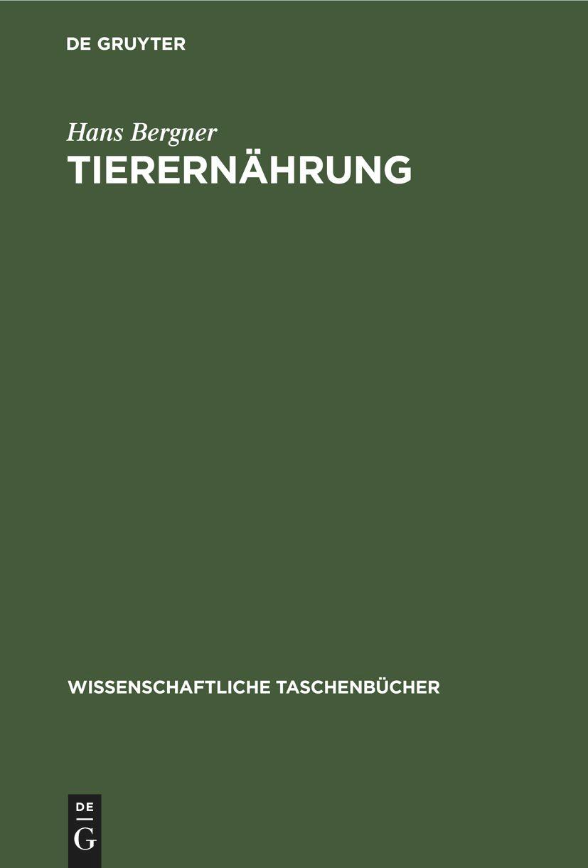 Vorderes Coverbild Tierernährung