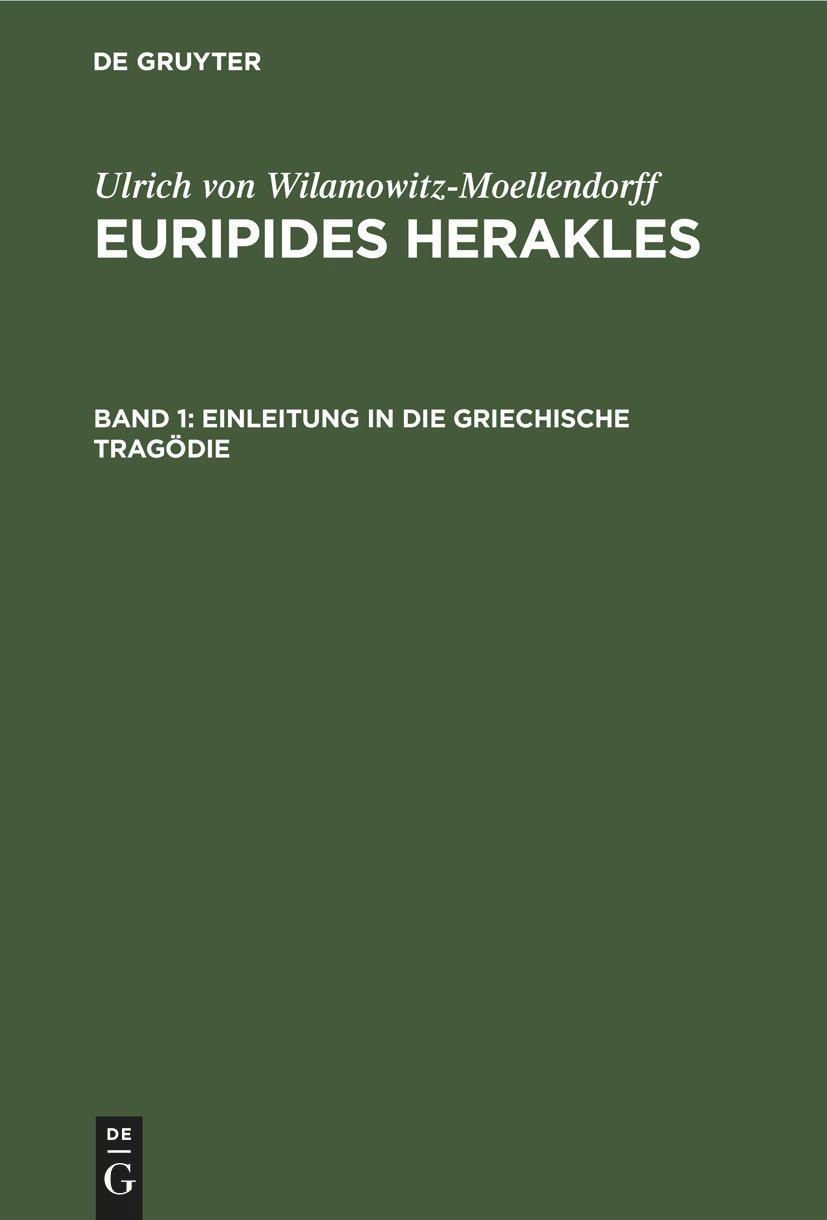 Vorderes Coverbild Einleitung in die Griechische Tragödie