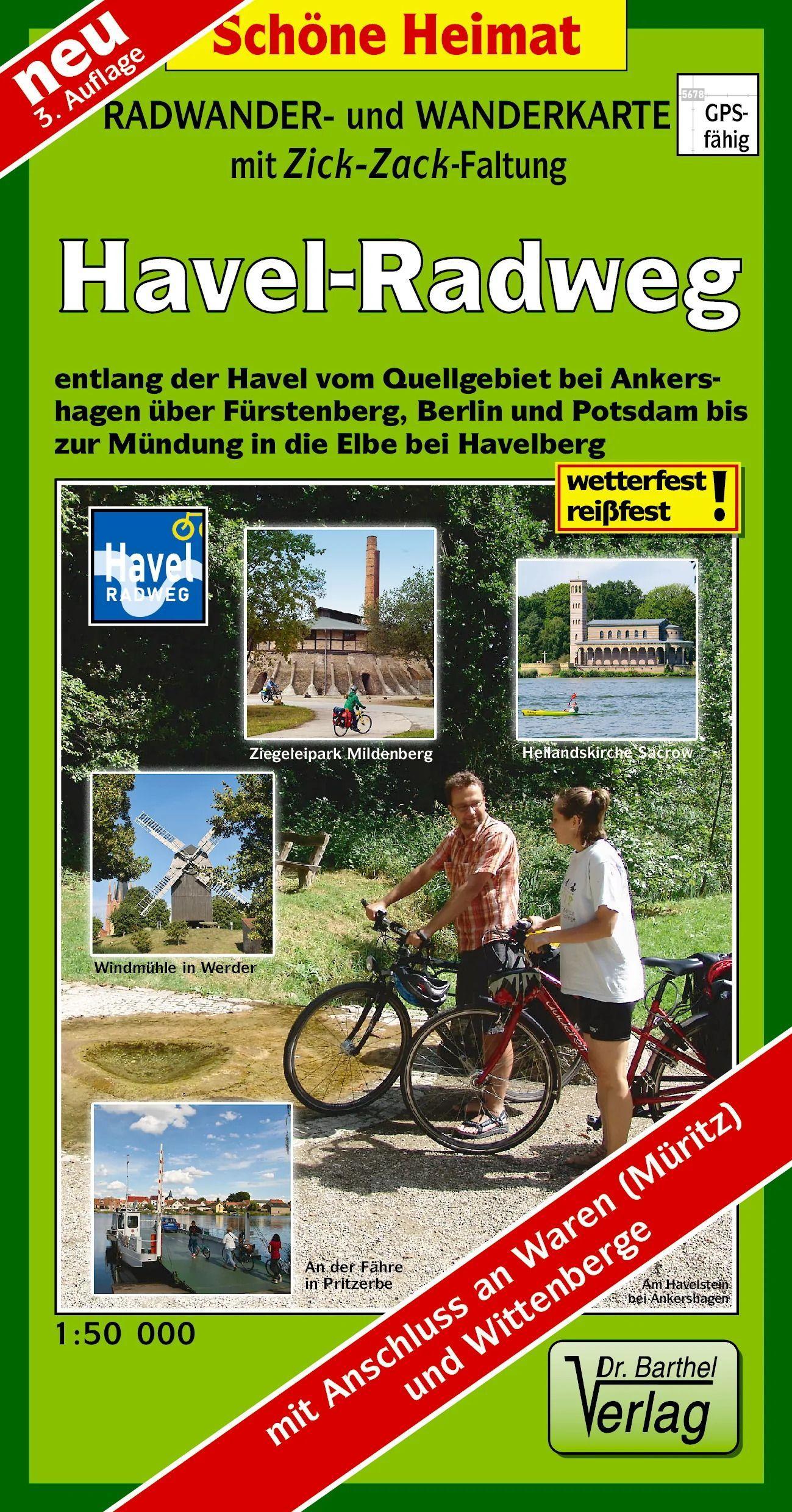 Vorderes Coverbild Radwander- und Wanderkarte Havel-Radweg 1 : 50 000 (mit Zick-Zack Faltung)