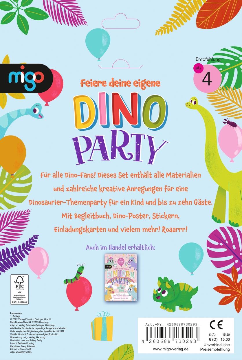Rückseitencover Feiere deine eigene Dino-Party