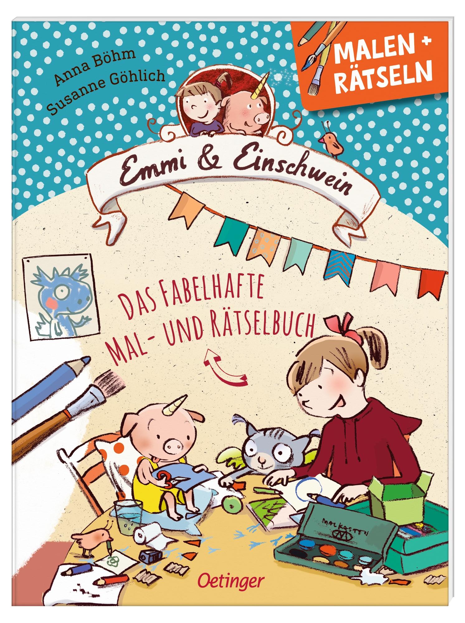 Beispielinhalt (Bild) Emmi & Einschwein. Das fabelhafte Mal- und Rätselbuch