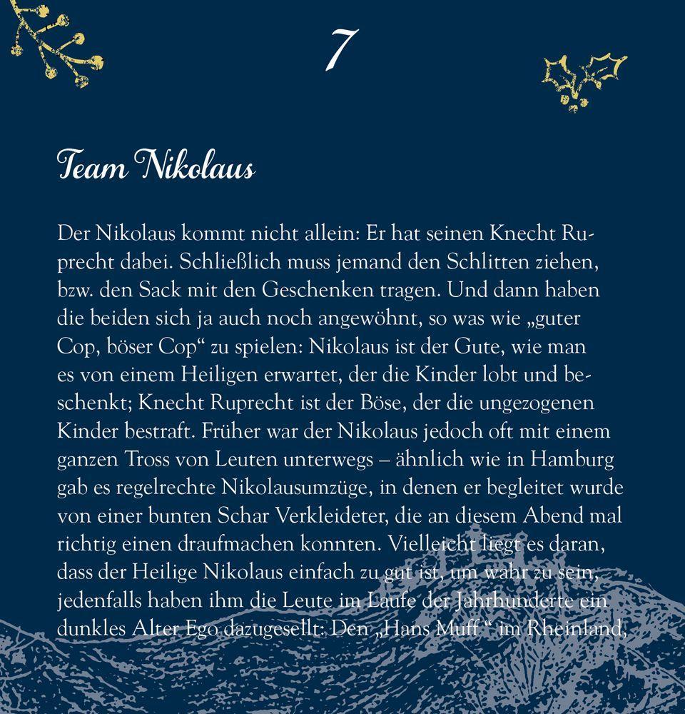 Beispielinhalt (Bild) Zettelkalender Magie und Mythos der Winter-Weihnacht