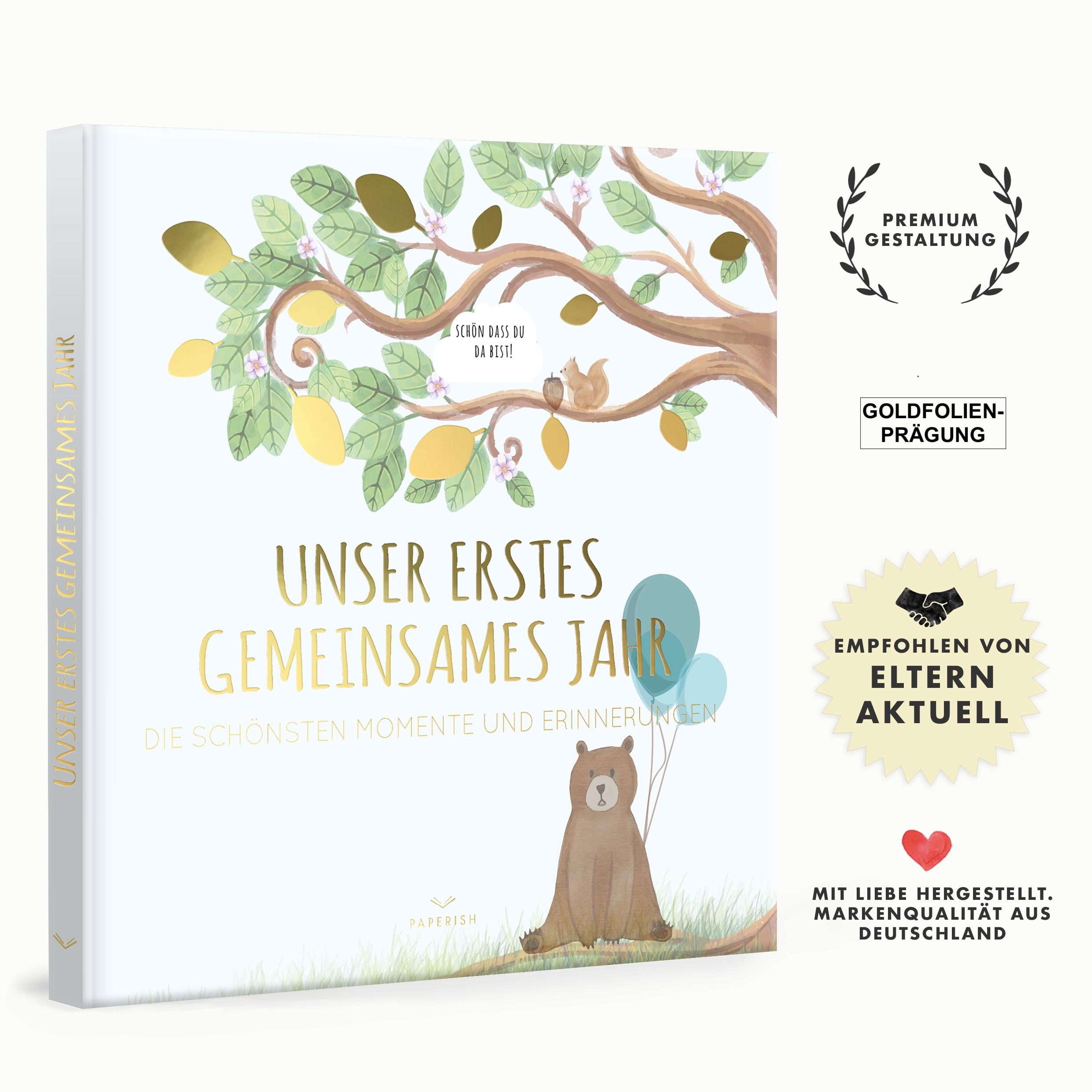 Beispielinhalt (Bild) Babyalbum - UNSER ERSTES GEMEINSAMES JAHR (blau)