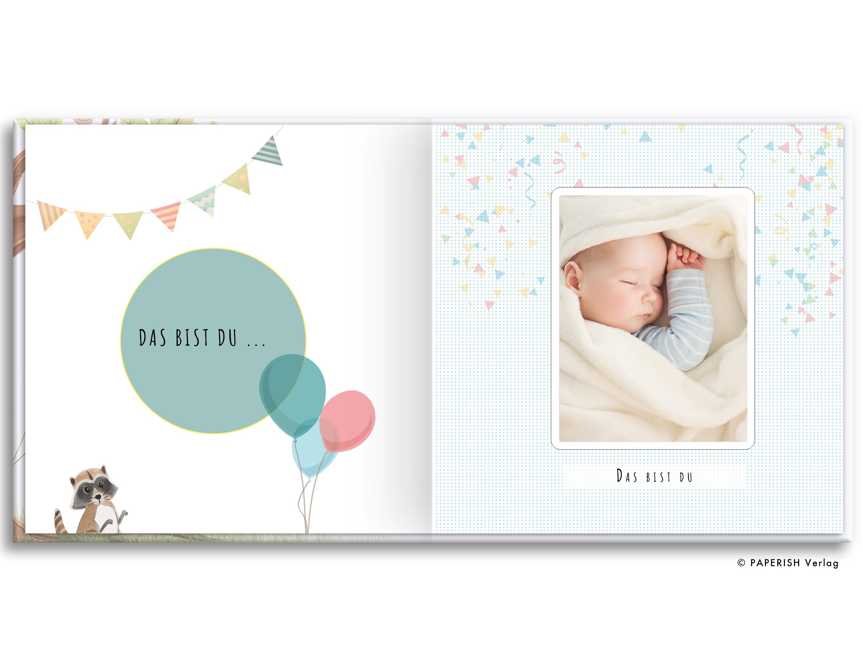 Beispielinhalt (Bild) Babyalbum - UNSER ERSTES GEMEINSAMES JAHR (blau)