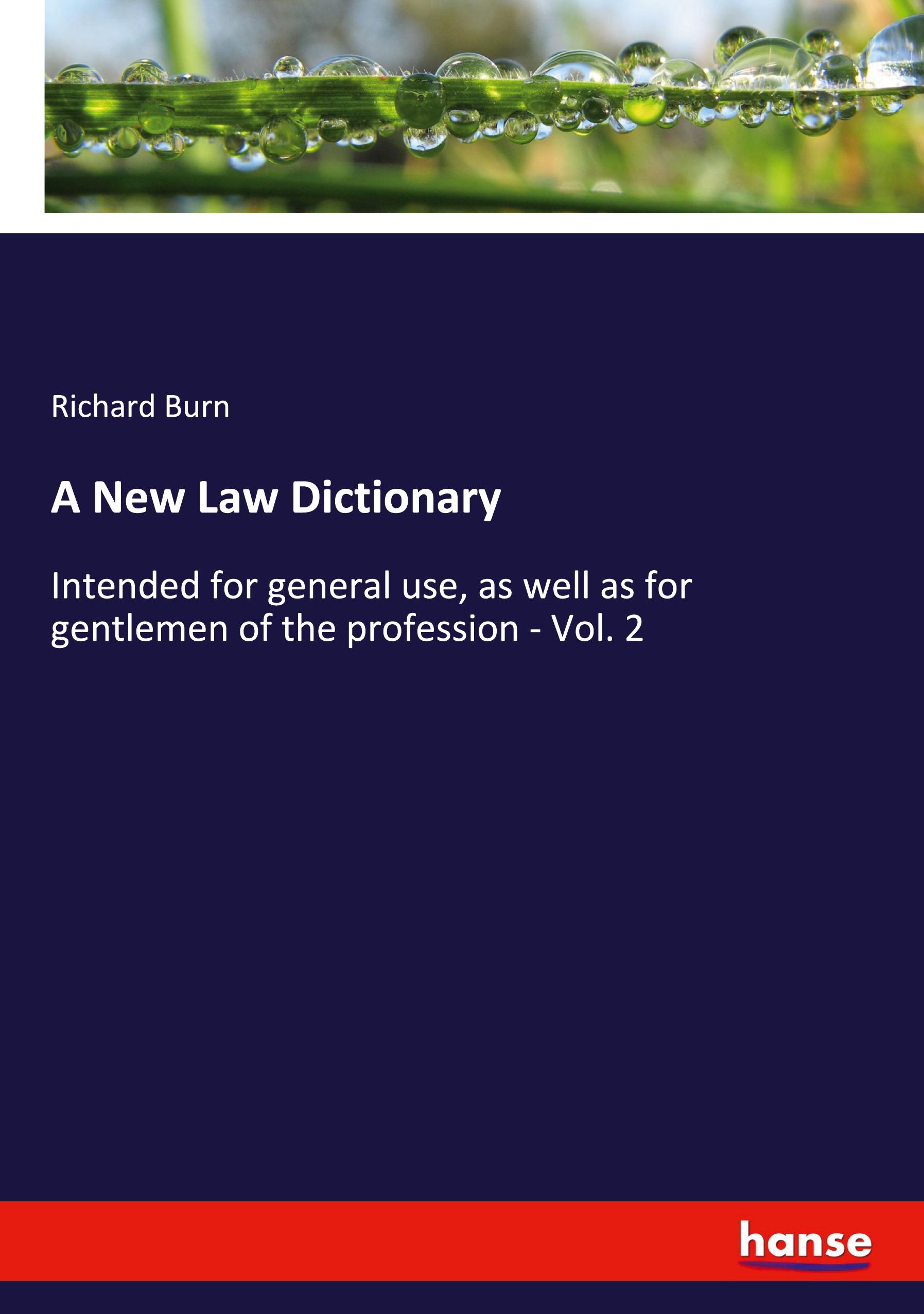 Vorderes Coverbild A New Law Dictionary