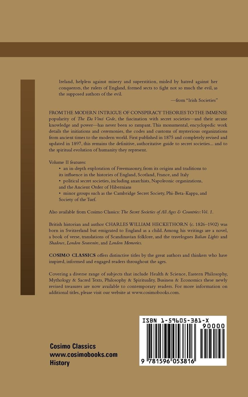 Rückseitencover The Secret Societies of All Ages & Countries - Volume 2