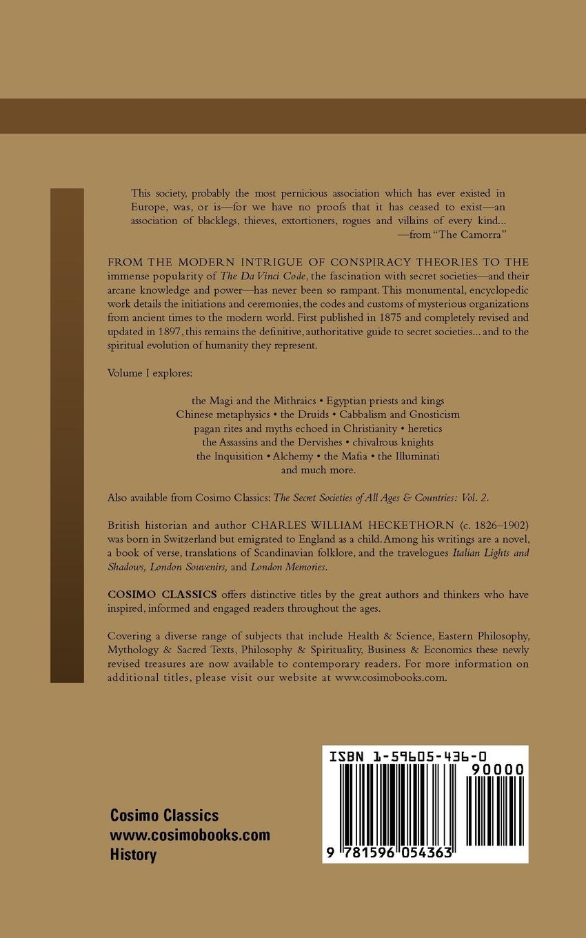 Rückseitencover The Secret Societies of All Ages & Countries - Volume 1