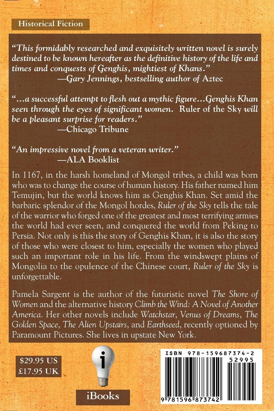 Rückseitencover Ruler of the Sky, a Novel of Genghis Khan