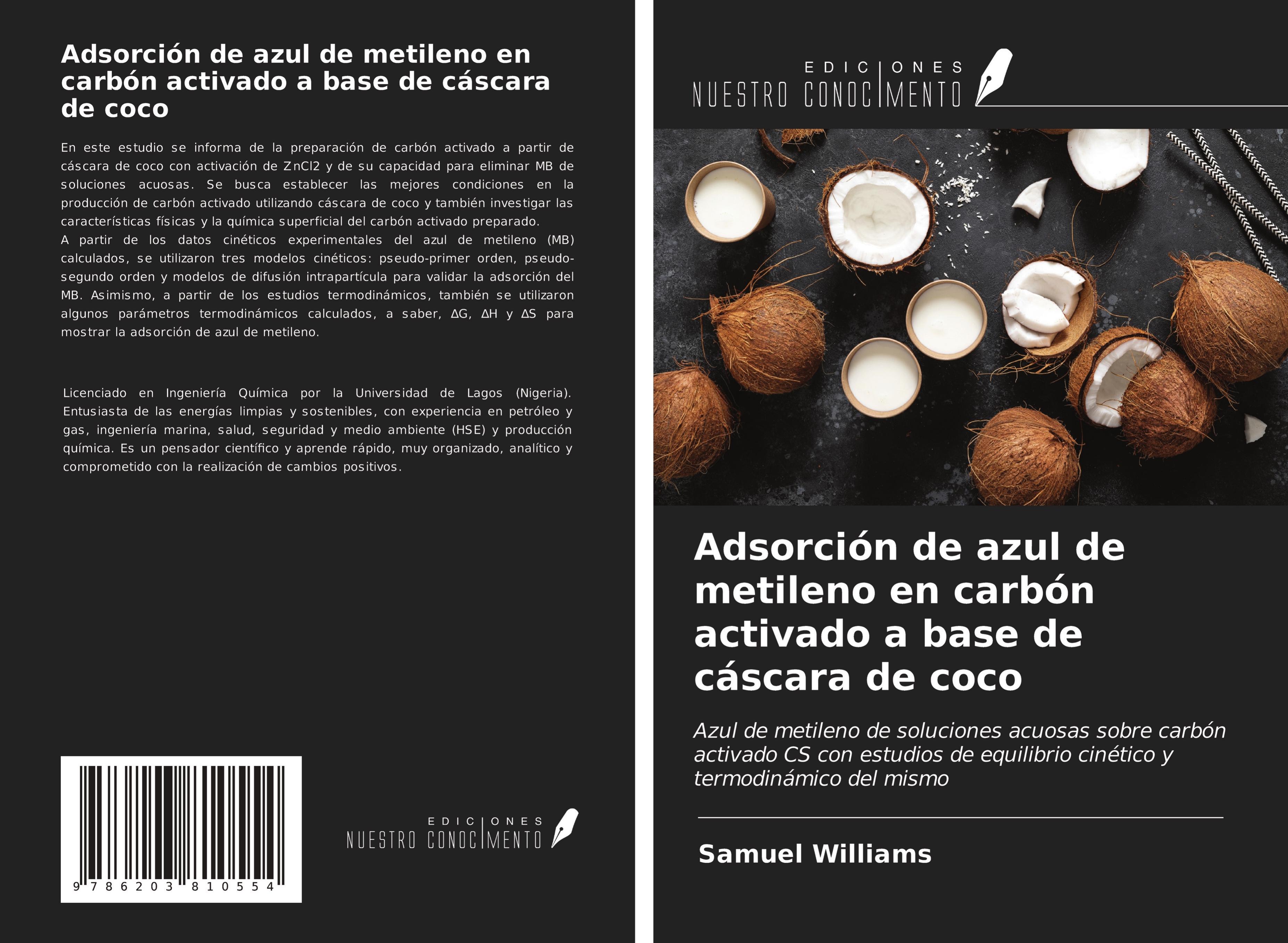 Vorderes Coverbild Adsorción de azul de metileno en carbón activado a base de cáscara de coco