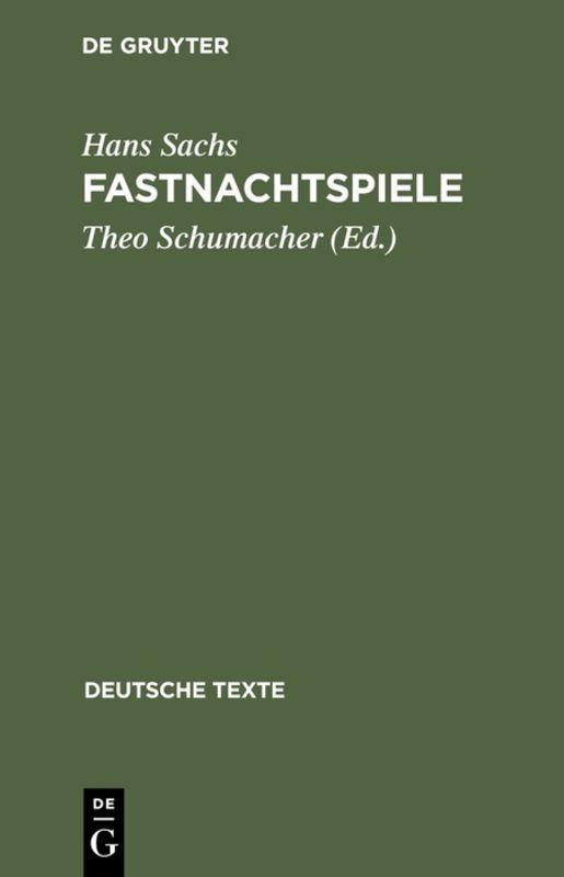Vorderes Coverbild Fastnachtspiele