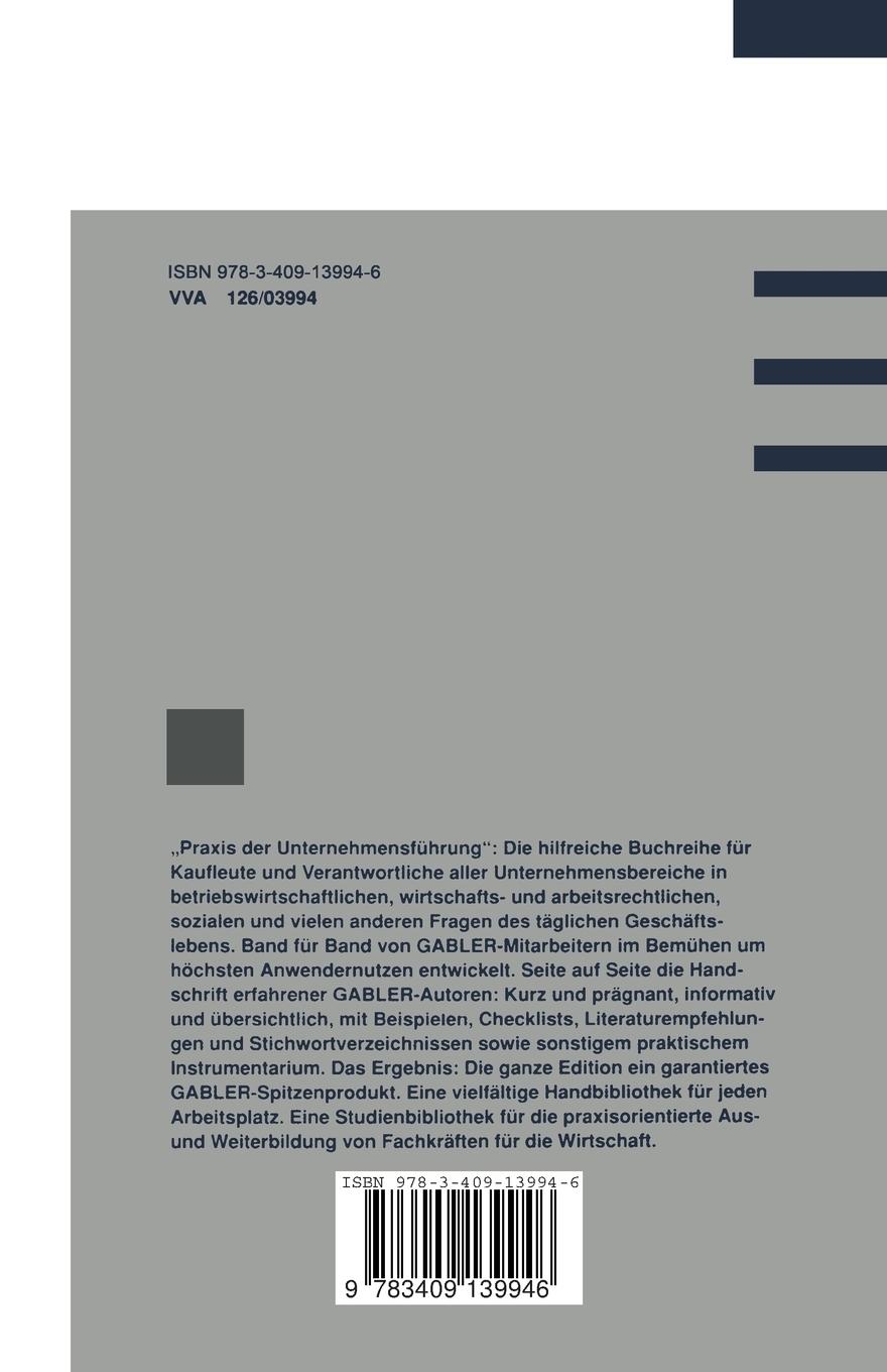 Rückseitencover Planung und Durchführung von Investitionen